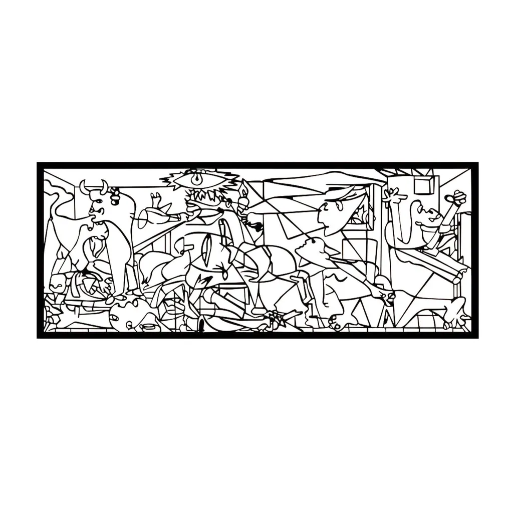 Tableau Guernica Picasso 3D Noir : Déco Murale Originale sans Reflet