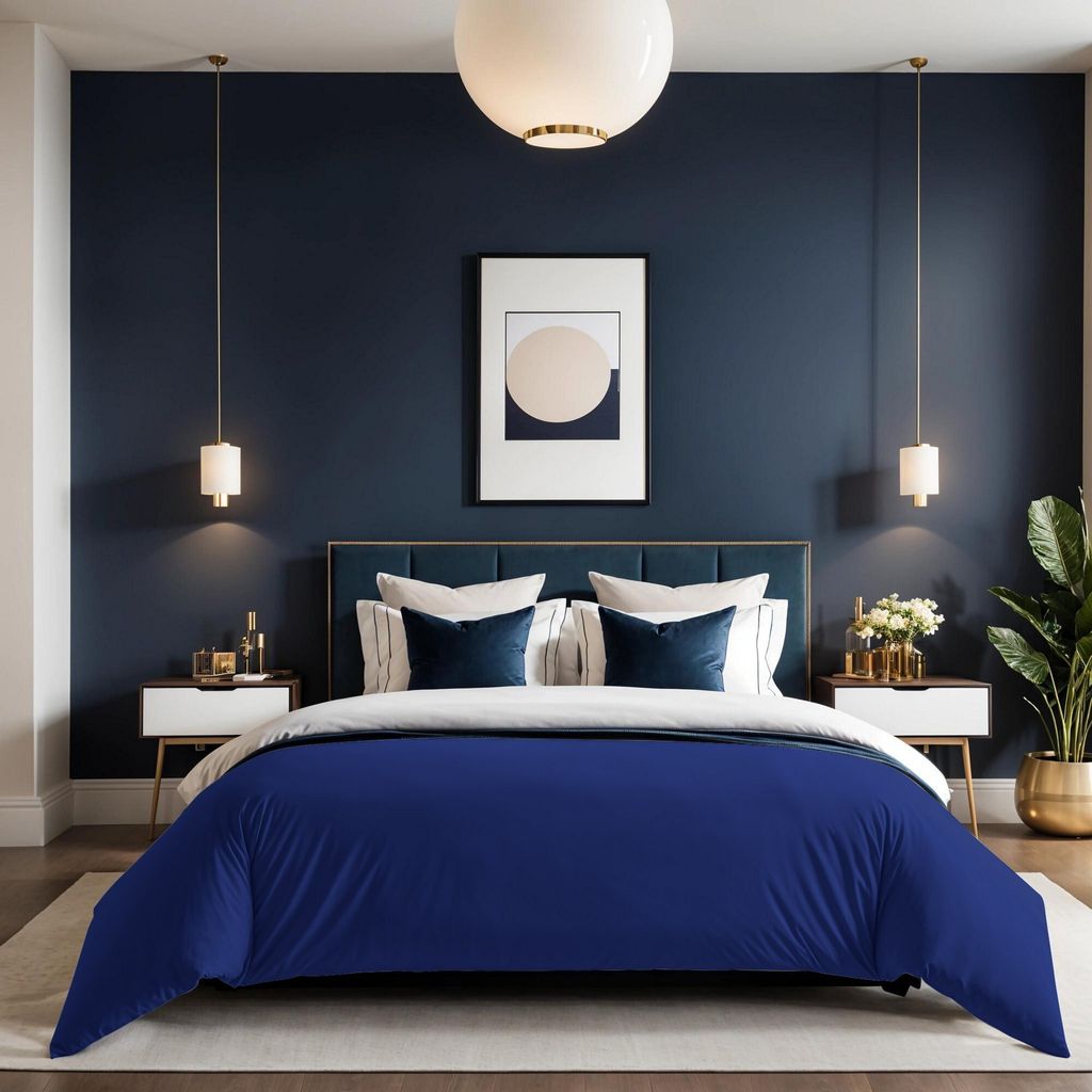 L'Essentiel Linge de Maison, Tonne Bleue - 75, Ranforce King Quilt Cover (FR) (IT), 100 % BAUMWOLLE RANFORCE, Dunkelblau, 240 x 220 cm