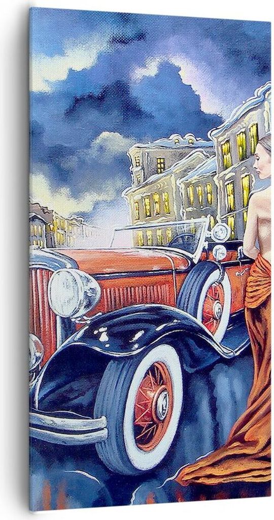 Bild auf Leinwand - Leinwandbild - frau retro stil - 65x120cm - Wand Bild - Wanddeko - Wandbilder - Leinwanddruck - Bilder - Kunstdruck - Wanddekor...