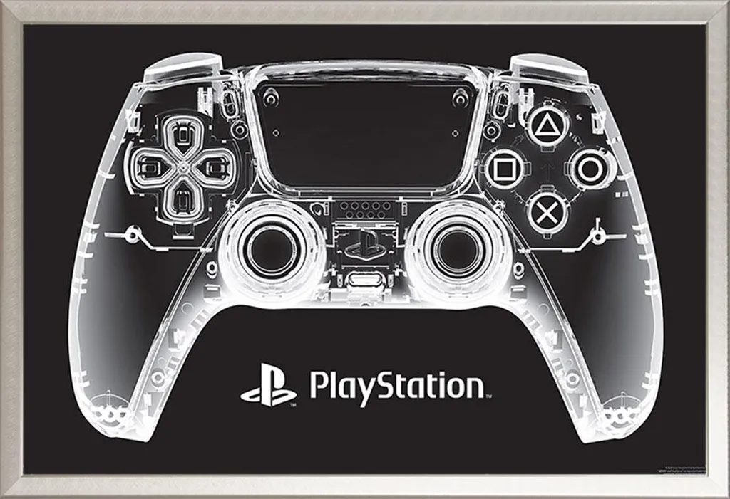 Affiche PlayStation X-Ray Pad encadrée sous vitre acrylique contre l'usure