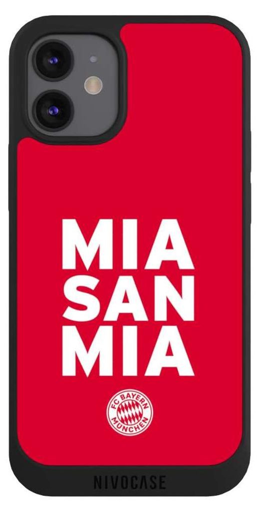 NIVOCASE Handyhülle für Apple iPhone 12 mini Hülle NIVOpure Case Schwarz FC Bayern München FCB Mia San Mia