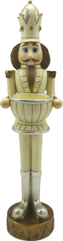 Clayre & Eef Teelichthalter Nussknacker 30 cm Beige Braun Kunststoff
