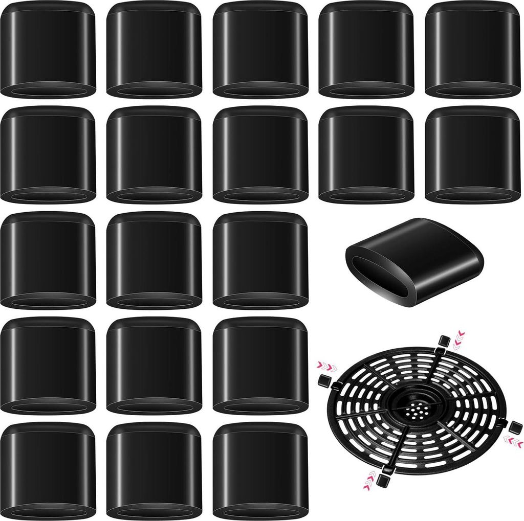 AOZUO 20 Stück Gummi Anti-Kratzer Schutzabdeckungen, Air Fryer Abdeckplatte Gummi Füße, 0,8 cm Spitze Silikon Air Fryer Gummi Puffer Air Fryer E...