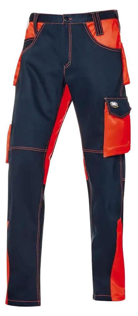 Sir Safety Fusion Thermo-Arbeitshose Herren aus Barchent-Baumwolle mit verstärkten Nähten, 42, BLAU/HI-VIS ORANGE