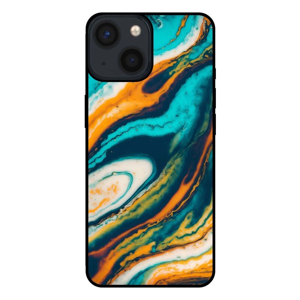 Smartphonica Handyhülle für iPhone 13 Mini Marmor-Look - Rückseite Marmorhülle - Grün