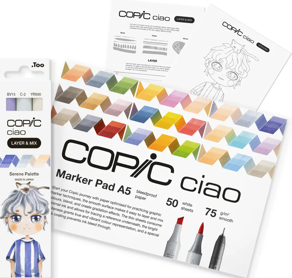 Copic Ciao Manga Starter Set Sereno - Pennarelli Professionali per Manga