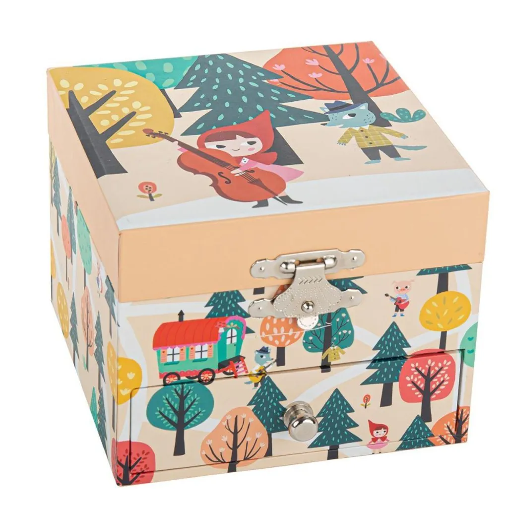 Boîte à musique Le Petit Chaperon Rouge : cadeau de naissance artisanal