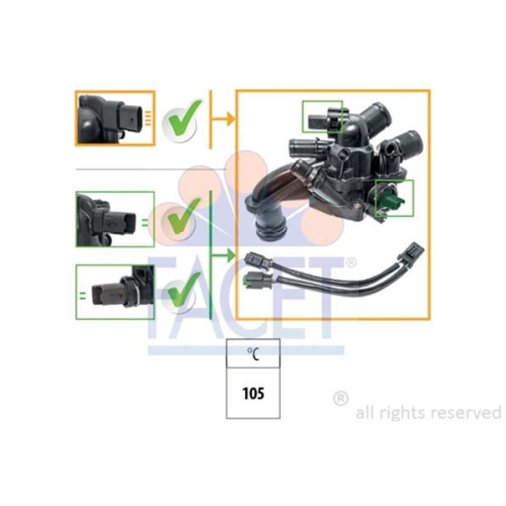 Thermostat Kühlmittel Facet 7.8866K Italy - Oe Equivalent für Citroën