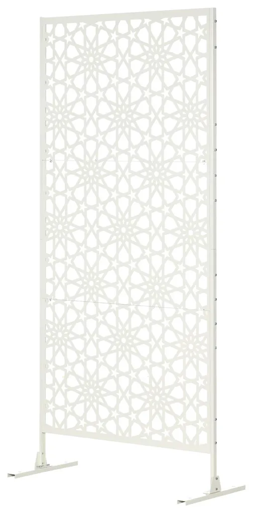 Claustra extérieur décoratif en métal blanc ajouré - Format 92x198 cm