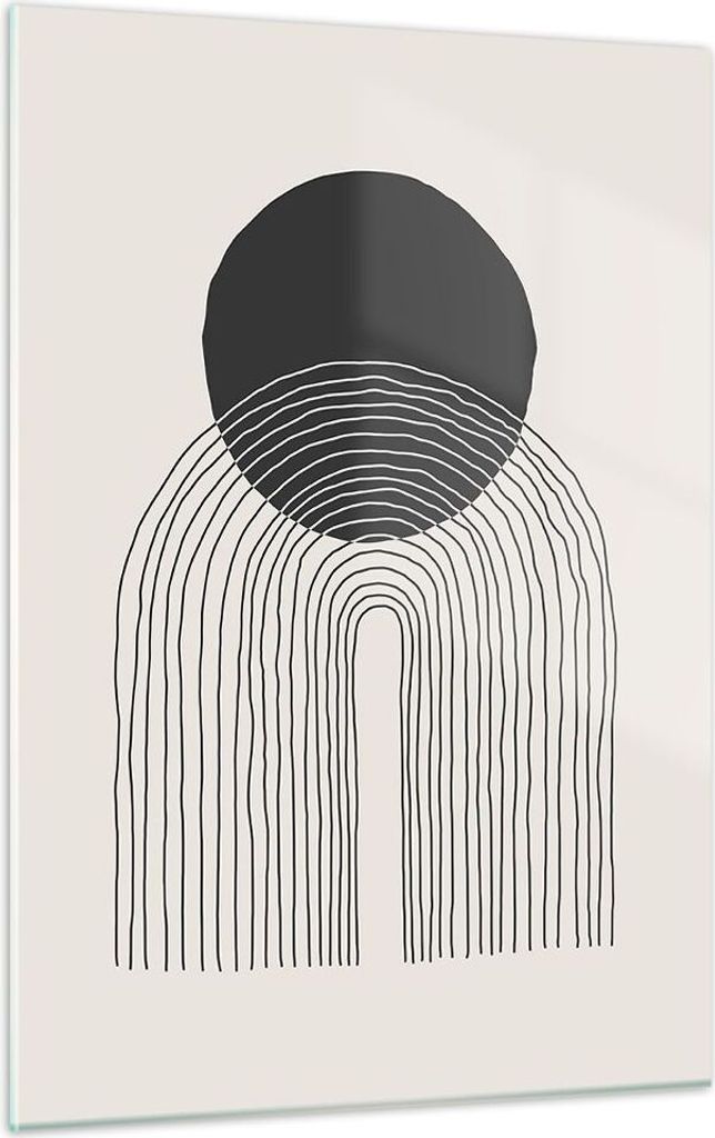 Bilder auf glas - Einteilig - Boho Abstraktion Geometrie - 50x70cm - Glasbilder - Wandbilder - Bilder - zum Aufhängen bereit - Wanddekoration aus ...