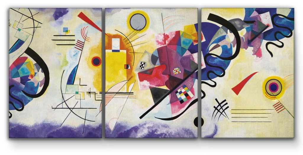 Giallobus - Gelb Rot Blau - Vassily Kandinsky - 308x140cm | 3pz. x 100x140cm - Bild - Leinwand