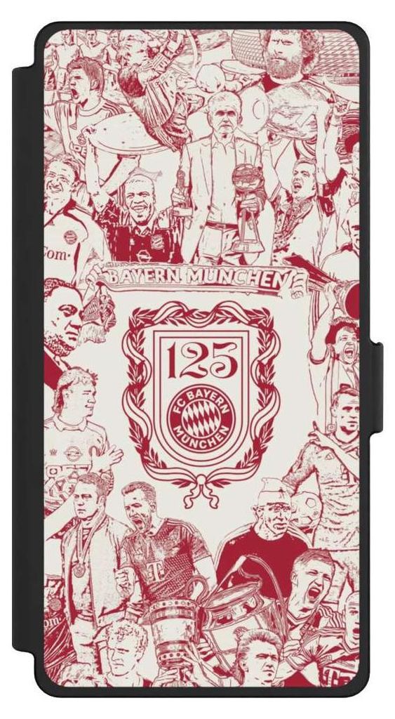 NIVOCASE Klapphülle für Samsung Galaxy S25 Ultra Handyhülle aus Kunst Leder NIVOflip schwarz FC Bayern München Offizielles Lizenzprodukt FCB 12...