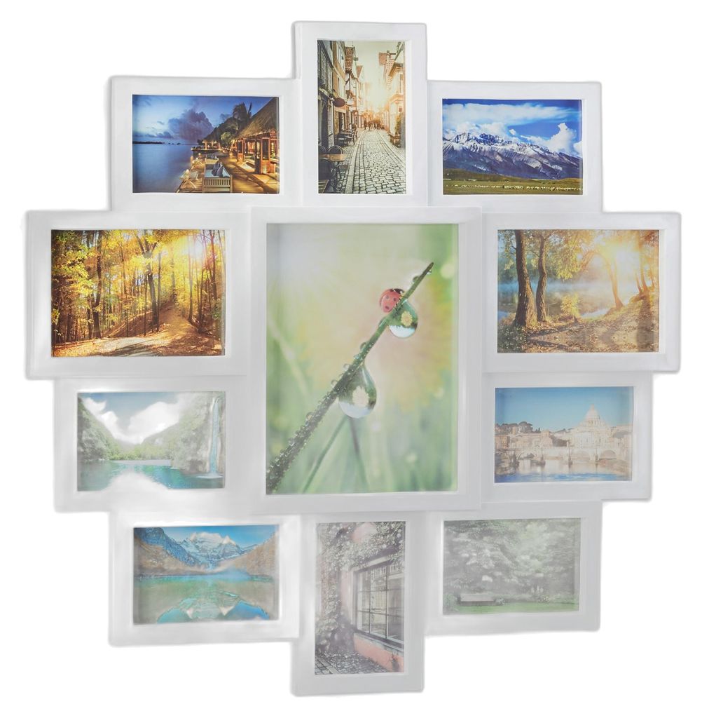 Relaxdays Bilderrahmen Collage, Bildergalerie für 11 Fotos, Produktbild 