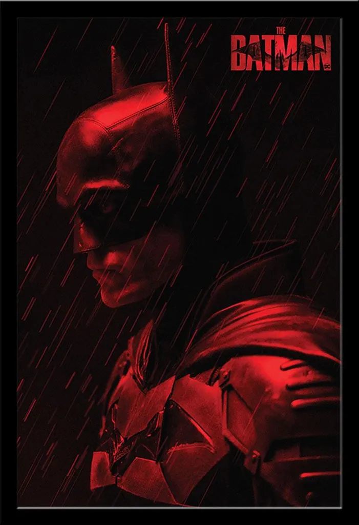 Quadro Batman Red con Cornice Shinsuke Nera | Design Minimalista Gotham