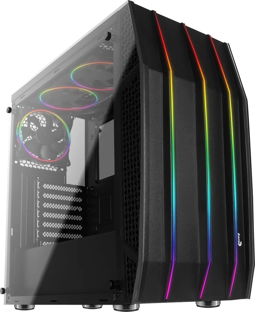 Boîtier PC AeroCool Klaw RGB ATX ACCM-PB13033.11 Noir avec Verre Trempé