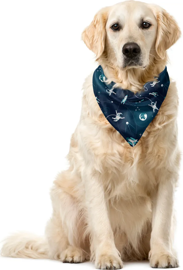 Bandana Pet ABAKUHAUS Astronauti Blu - Look Spaziale per Cani e Gatti