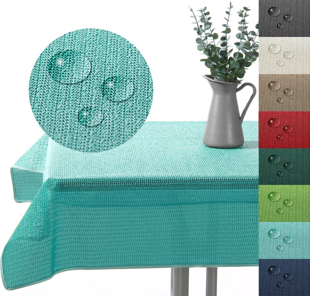 heimtexland Outdoor Tischdecke Gartentischdecke wasserfest wetterbeständig rutschfest waschbar Outdoortischdecke Weichschaum Garten Balkon Camp...