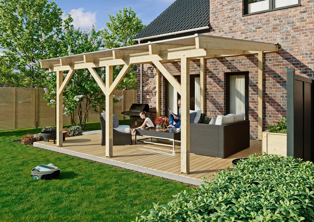 Terrassendach Idaho VI 5,10x5,00 m - inklusiv widerstandsfähigem Polycarbonat klar