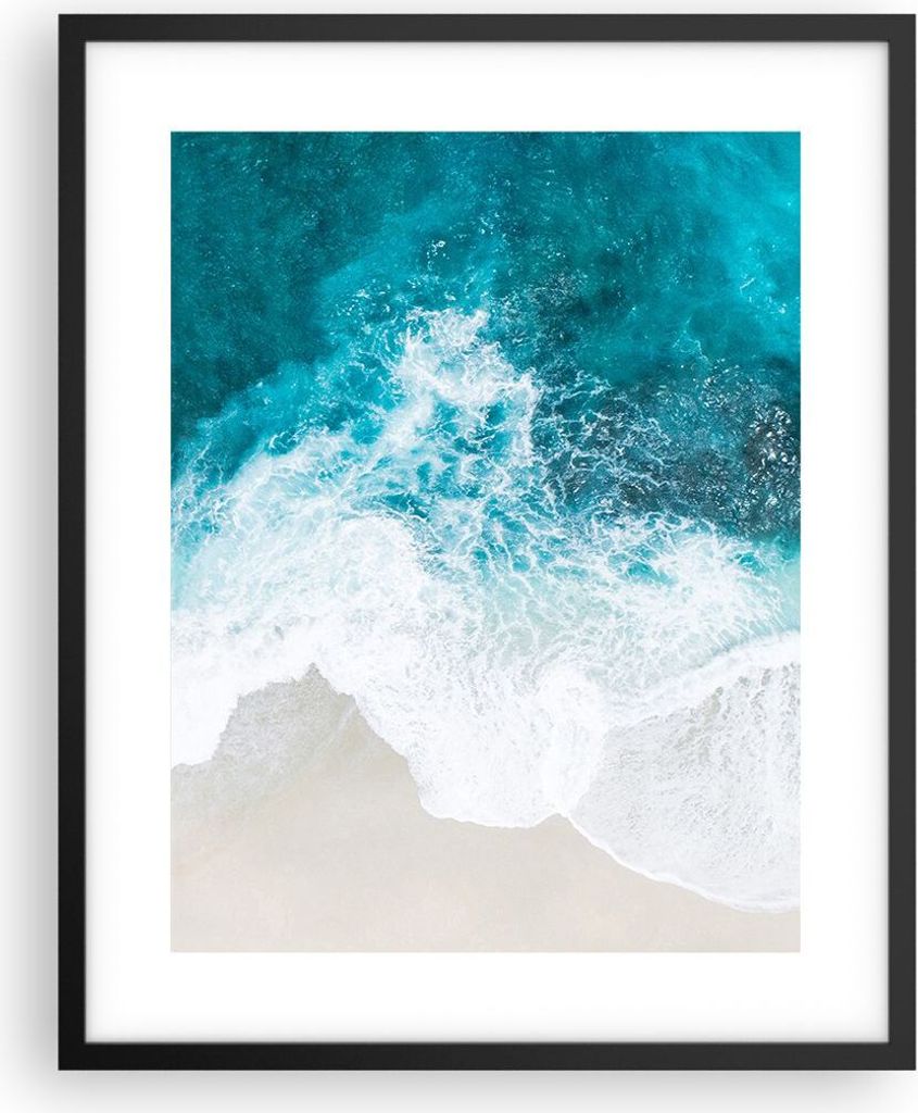 Gerahmtes Poster - Schwarzer Rahmen - Luftaufnahmen Strand Produktbild 