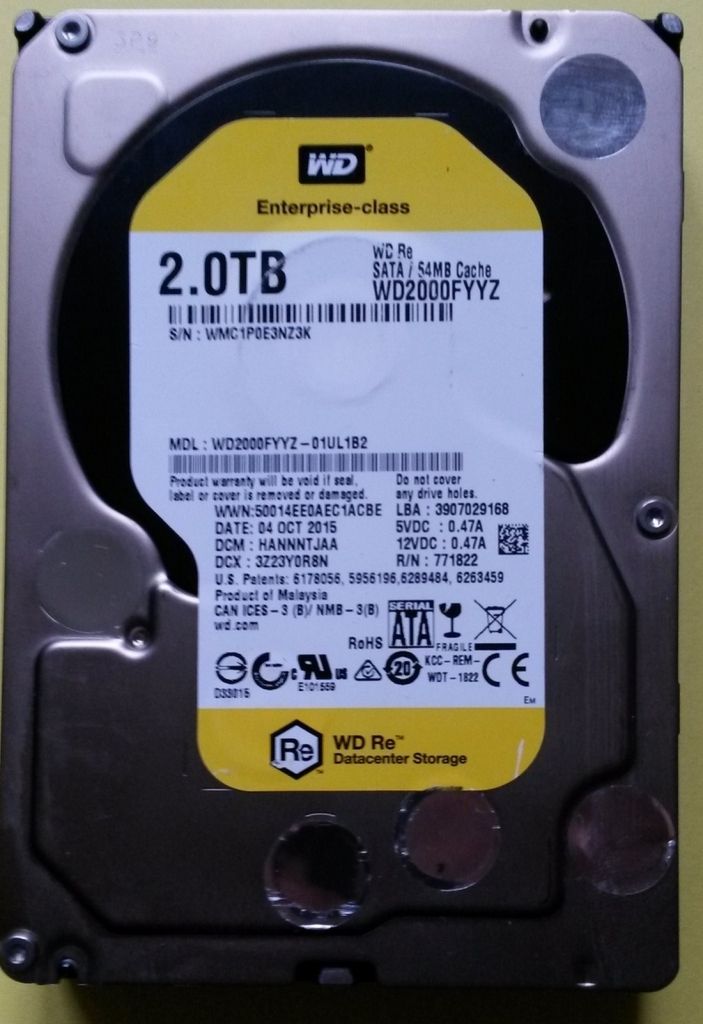 Western Digital WD RE 2TB, 2 TB, 7200 ot/min, 64 MB, 3.5", Obrázok produktu 