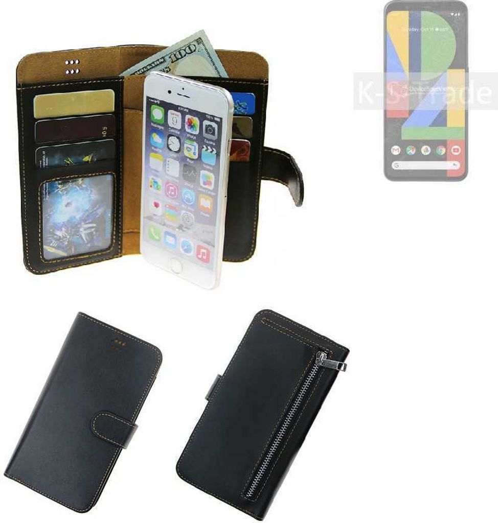 K-S-Trade Schutz Hülle kompatibel mit Google Pixel 4 XL Klapphülle Case Phone cover Slim Handytasche Handy Hülle schwarz aus Kunstleder (1 Stk)