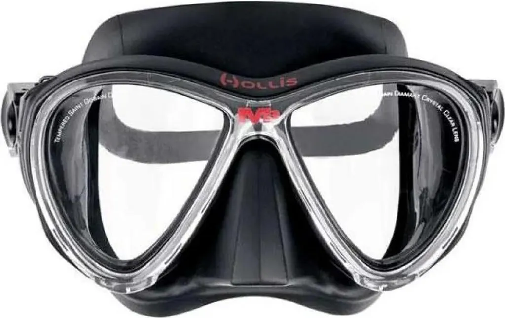 Maschera Hollis M3 Trasparente/Nera: Ottica Avanzata per Immersioni Tec