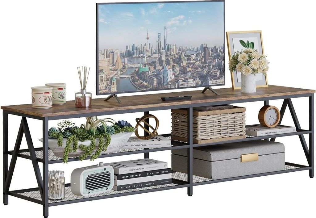 Industrielle TV-Tisch - Vintage Stil - 1 Stück - Holz und Stahl - 180 x 40 x 50 cm