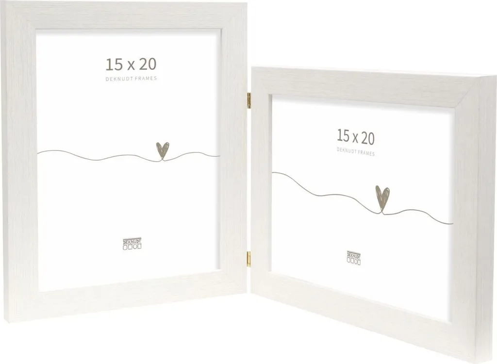 Cadre double Deknudt S41VF1 blanc pour 2 photos 15x20 cm en plastique