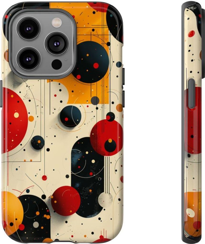 Glänzendes Design mit geometrischen Kreisen – Hülle Kompatibel mit iPhone 14 Pro