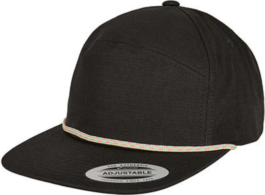 FLEXFIT FX7005CB | Color Braid Jockey Cap, Größenverstellbar - Farbe: Black - Größe: One Size