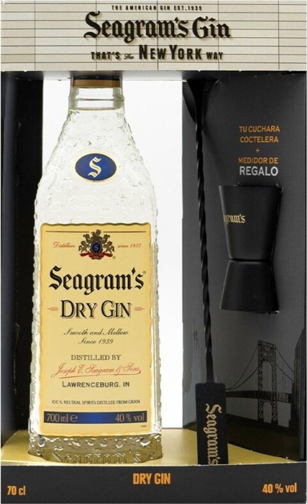 Seagram's Estuche Jigger y Cuchara de Regalo Genf USA 70.00 cl 40.0 %