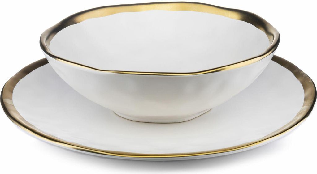 ComeHomely Tellerset 4 Persone Oro Bianco Esteller Immagine del prodotto 