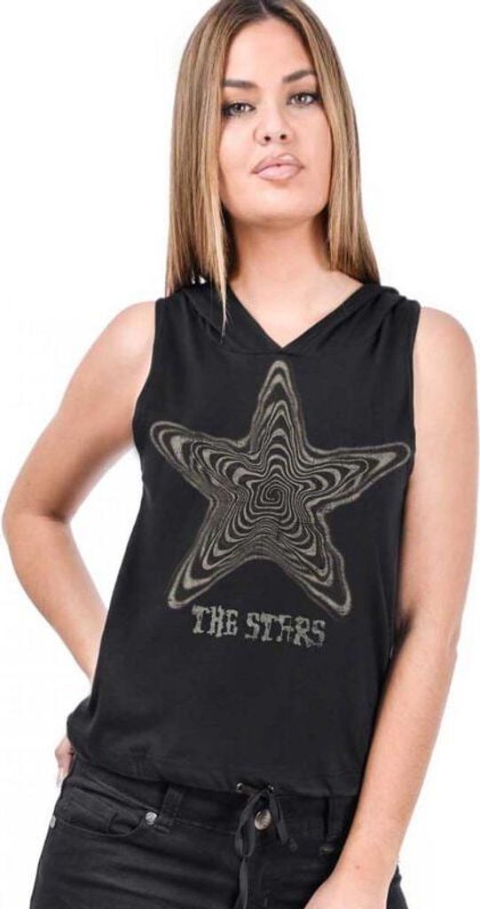 Outer Vision Top Damen Star Woman's Top schwarz Rockwear 100% Baumwolle L
