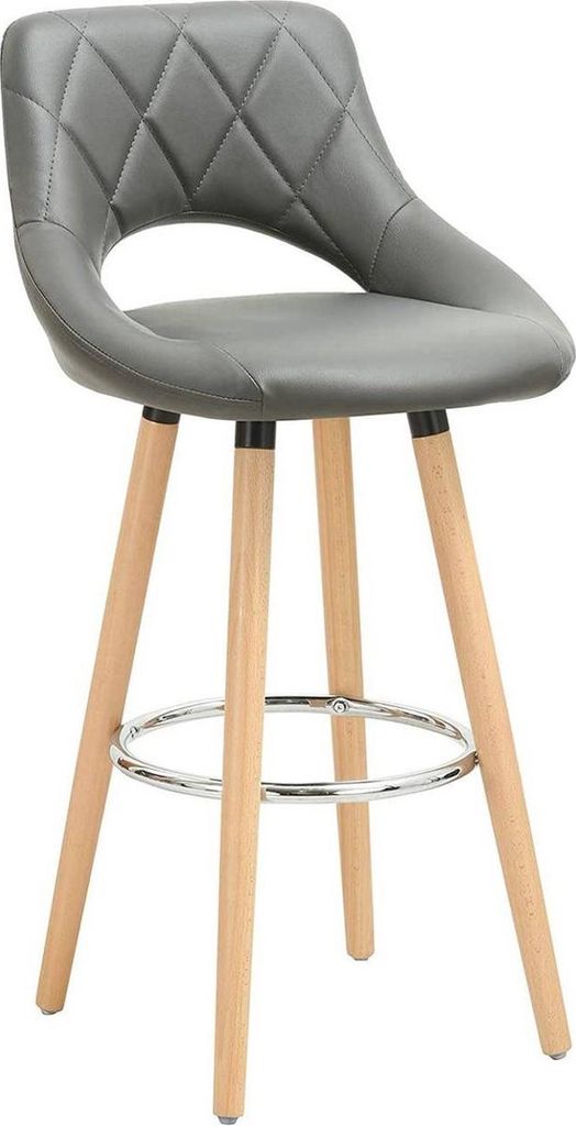 Bolt Edge Barhocker – Industrial – Grau – Kunstleder – Mit Rückenlehne – 1 Stück