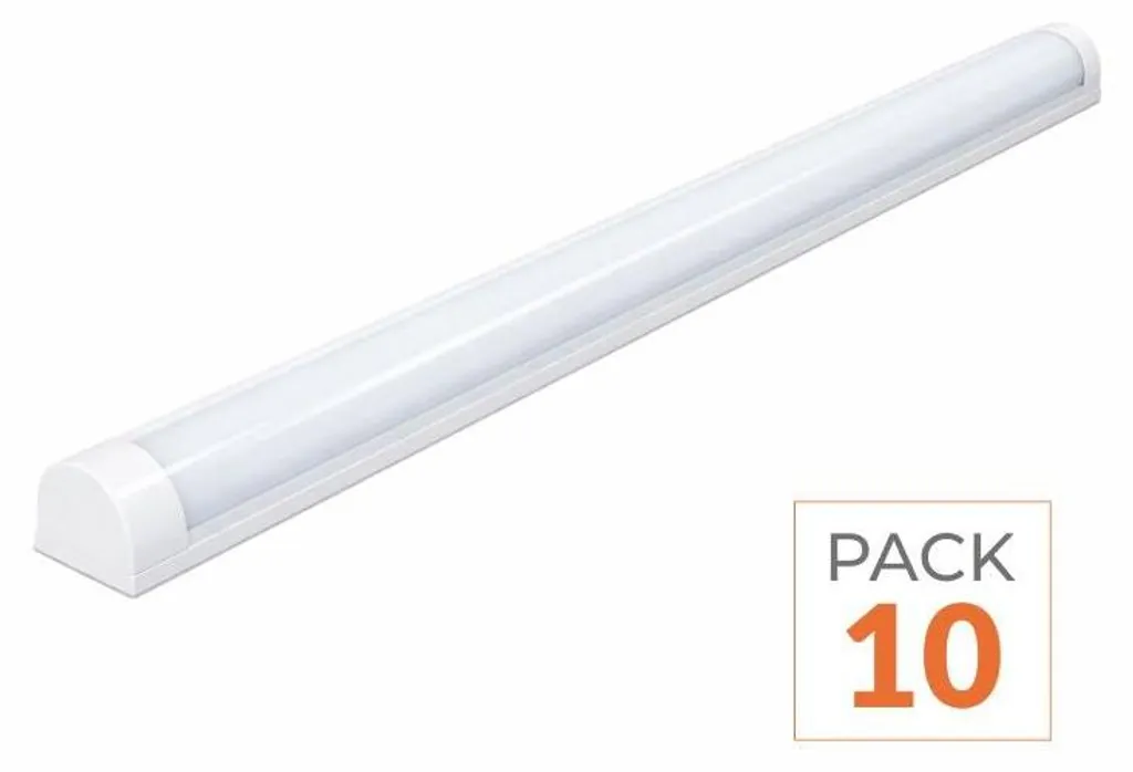 Réglette LED 60cm 18W Pack de 10 - Blanc Neutre 4000K Haute Luminosité