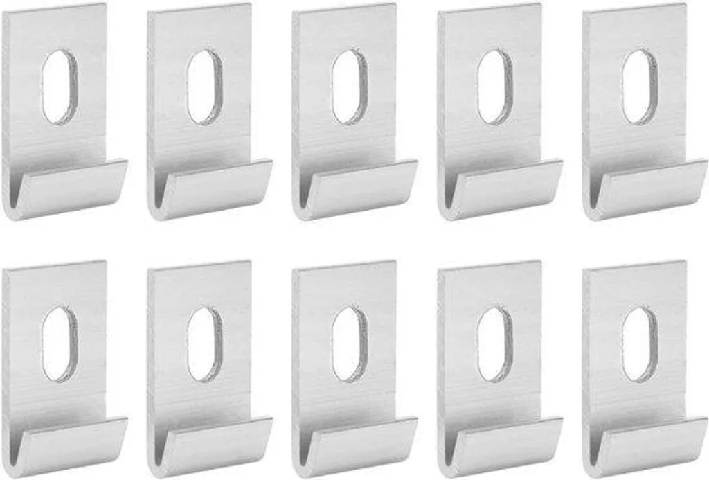 Clips de base en aluminium pour serres - Lot de 10 fixations 3,3x2cm