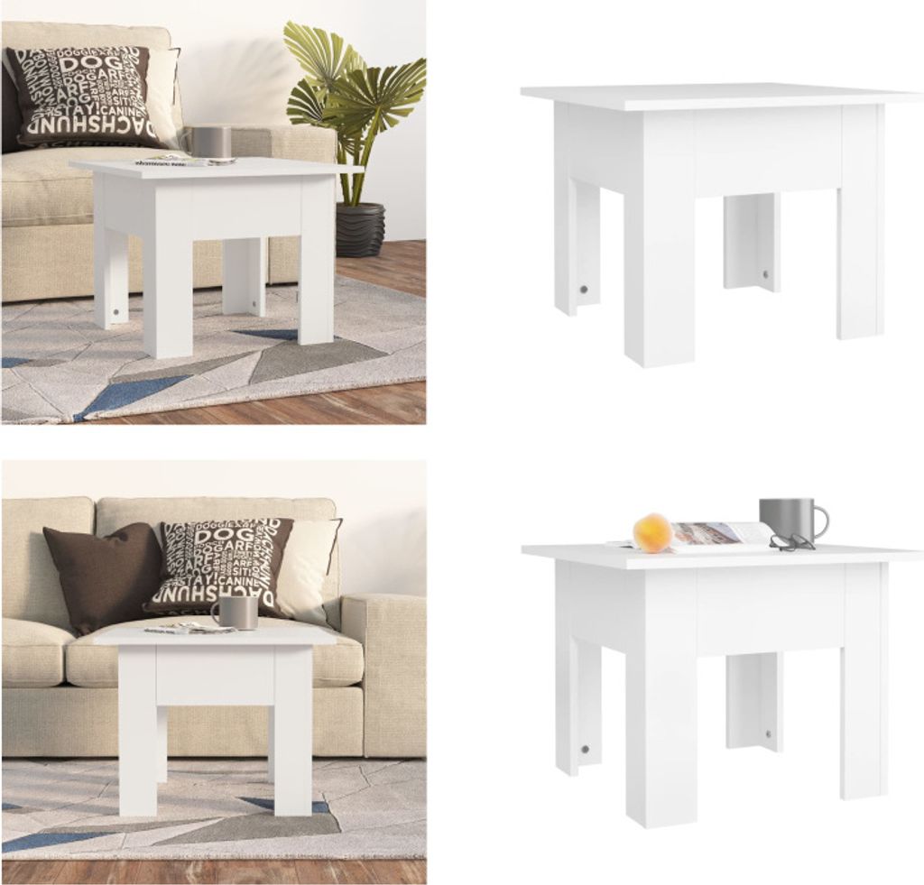 vidaXL Couchtisch Weiß 55x55x42 cm Holzwerkstoff - Couchtisch - Couchtische - Tisch - Sofatisch