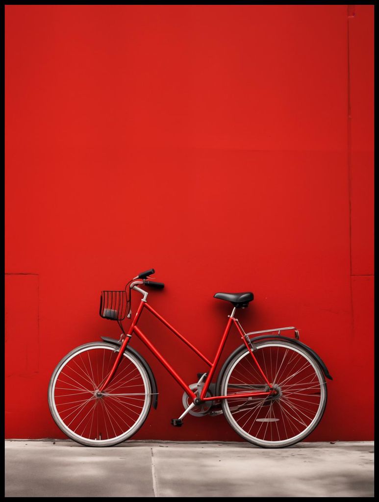 Plakat 75x100cm Rotes Fahrrad