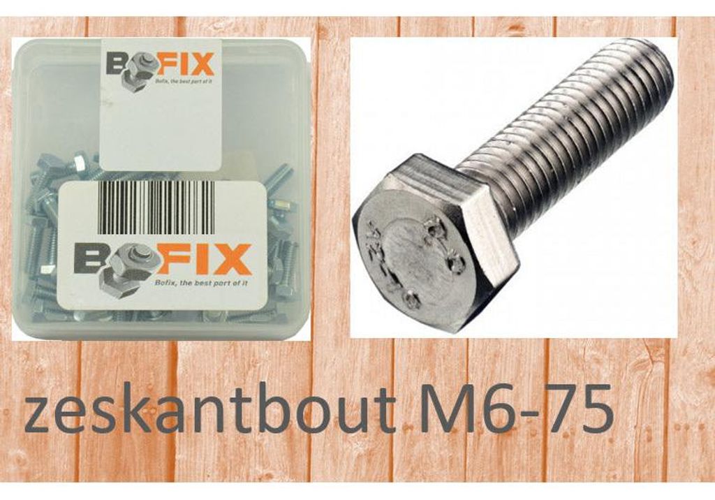 Bofix Hexagon Bolt M6x75 (25 Stücke)