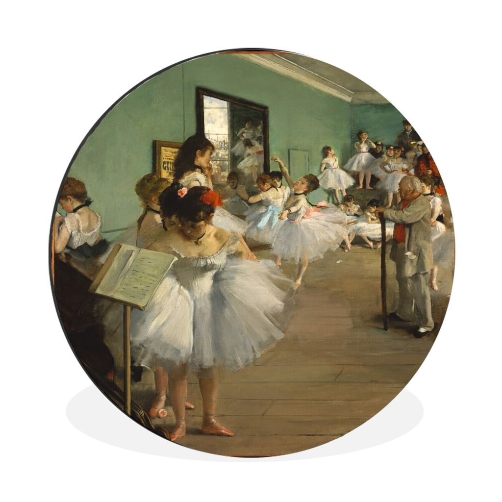 MuchoWow Aluminium Wandkreis Die Ballettklasse - Gemälde von Edgar Degas Ø 30 cm Wanddeko Modern Wohnzimmer - Wand Bild - Wohnzimmer - Runde Bi...