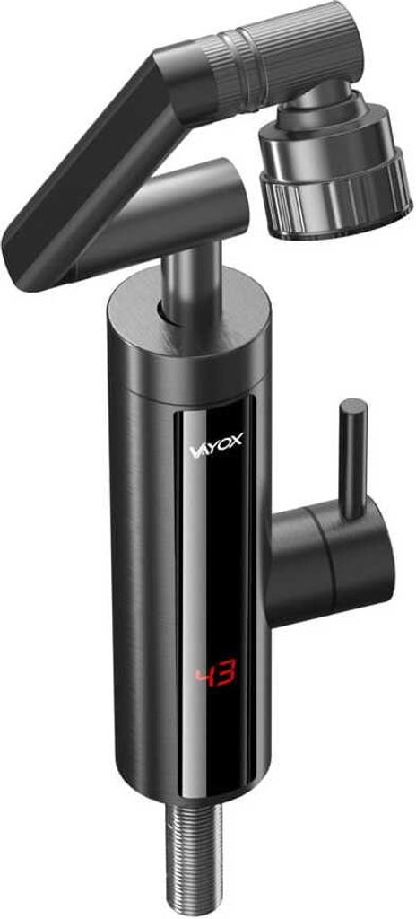 Vayox Küchenarmatur-Durchlauferhitzer VA0332 | LED | 3D | 3000W | 50° | Grau