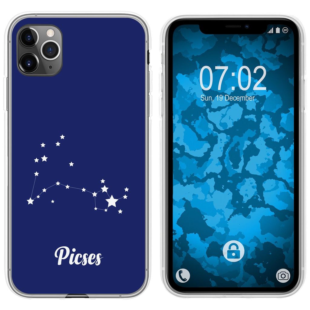 PhoneNatic Case kompatibel mit Apple iPhone 11 Pro Silikon-Hülle SternzeichenPisces M1