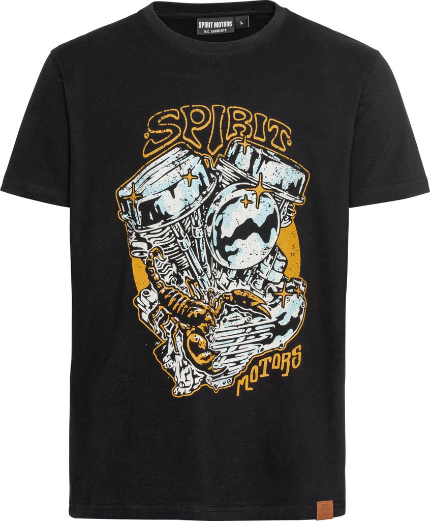 Spirit Motors Panhead Paul T-Shirt, 100% Baumwolle, Matt Wilkins Print