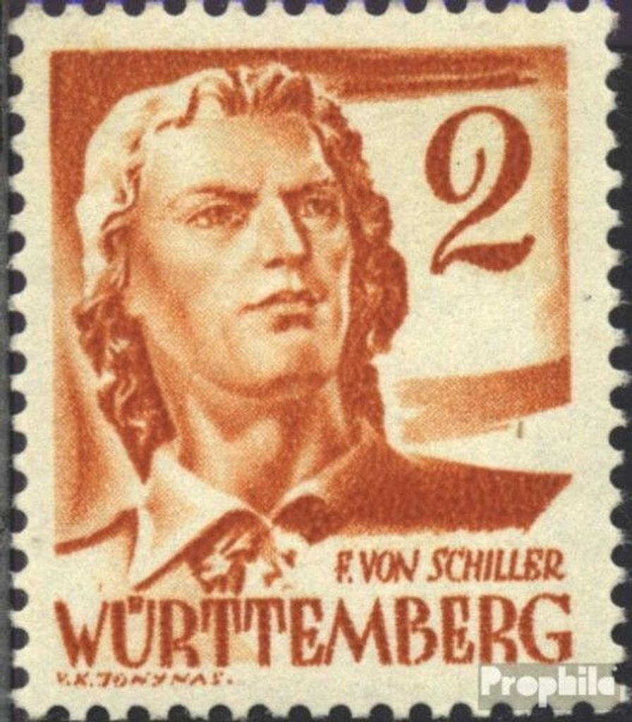 Briefmarken Franz. Zone-Württemberg 1948 Mi 28 postfrisch Persönlichkeiten und Ansichten (III)