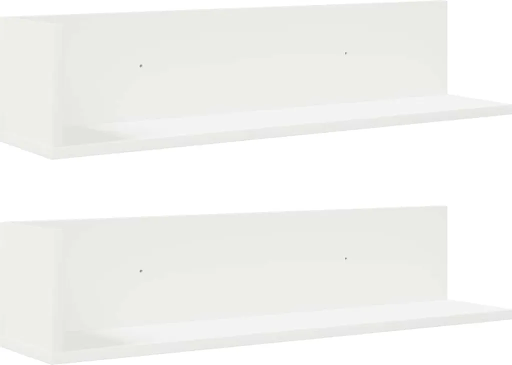 Coppia Mensole Minimal Bianche 75x16,5 cm | Scaffali Parete Design
