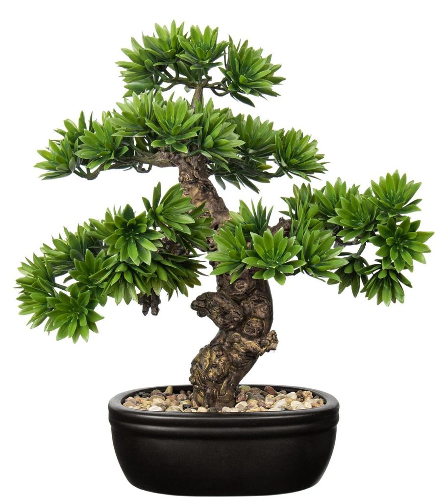 Künstlicher Bonsai, naturgetreue Kunstpflanze, sieht aus wie ein echter Bonsai, künstlicher Bonsaibaum mit Topf für Badezimmer, Büro oder Fenst...