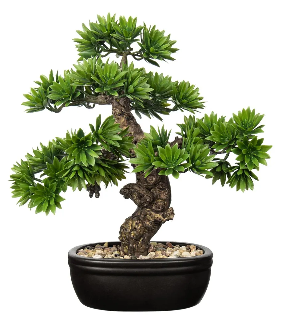 Petit Bonsaï artificiel ultra réaliste de 40 cm avec son pot design noir