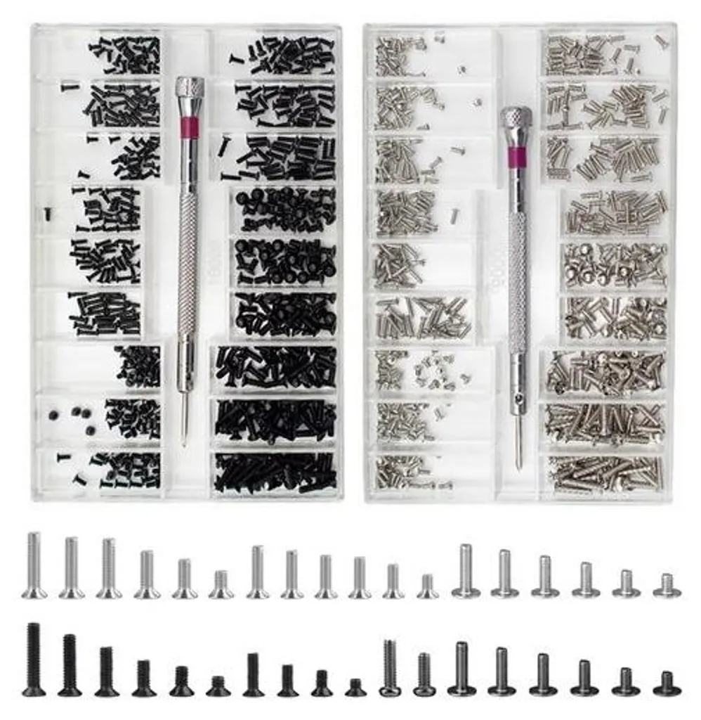 Kit réparation lunettes et montres robuste en acier bicolore inoxydable