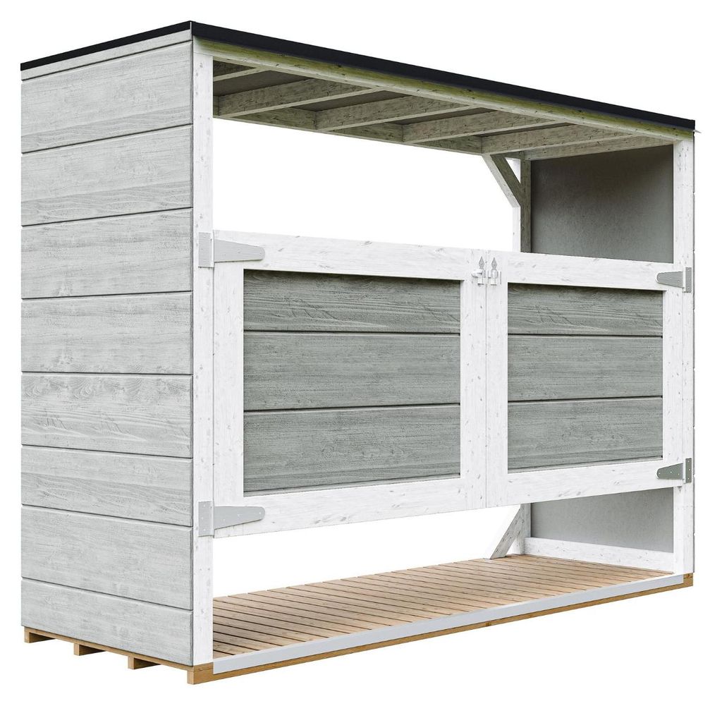 Mülltonnenbox 3er 240L Aus Wetterfest LP Smartside Holz, Mülltonnenverkleidung mit Türen, Garten Mülltonnenbox, Moderne garten box Außen – T...
