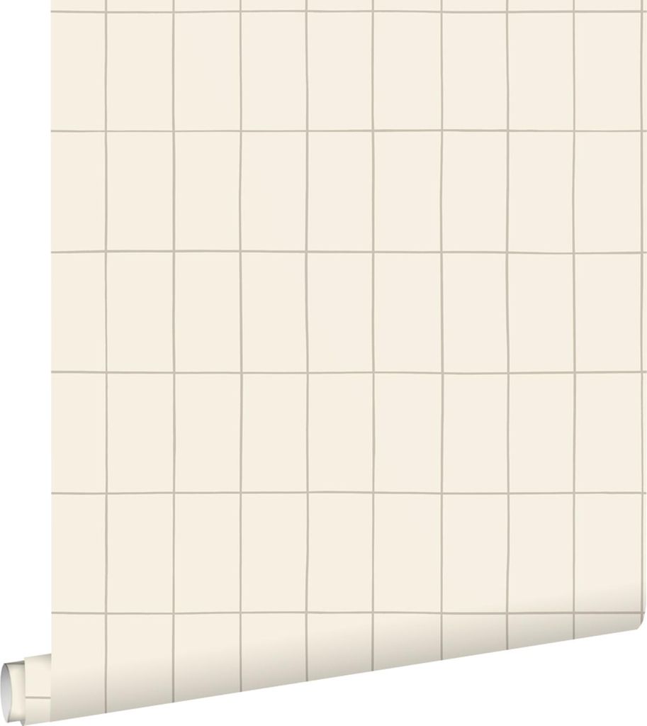 ESTAhome Tapete kleine Fliesen Vanille-Beige 50 x 900 cm